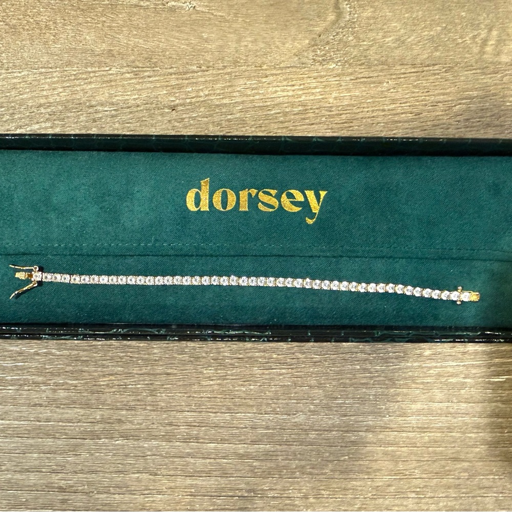 Dorsey Kate Rivière bracelet in 3mm lab white sapphire